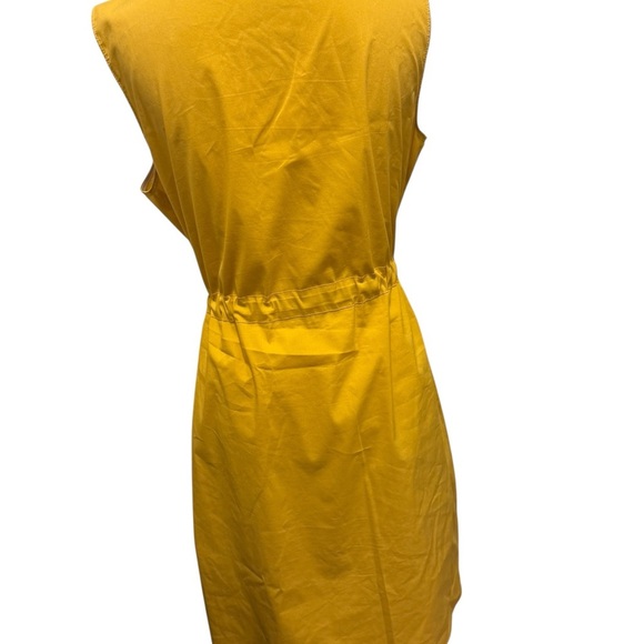 Tahari Yellow and Cream Dress size 12p - Picture 3 of 11